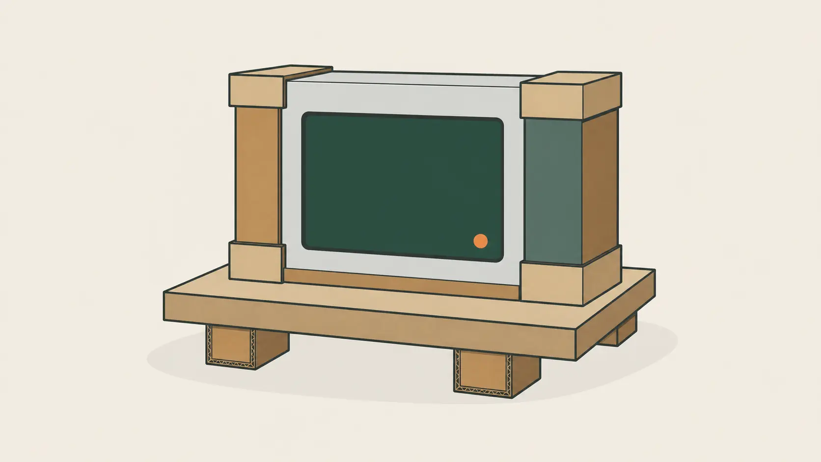 电子电器纸质脚墩包装应用插画